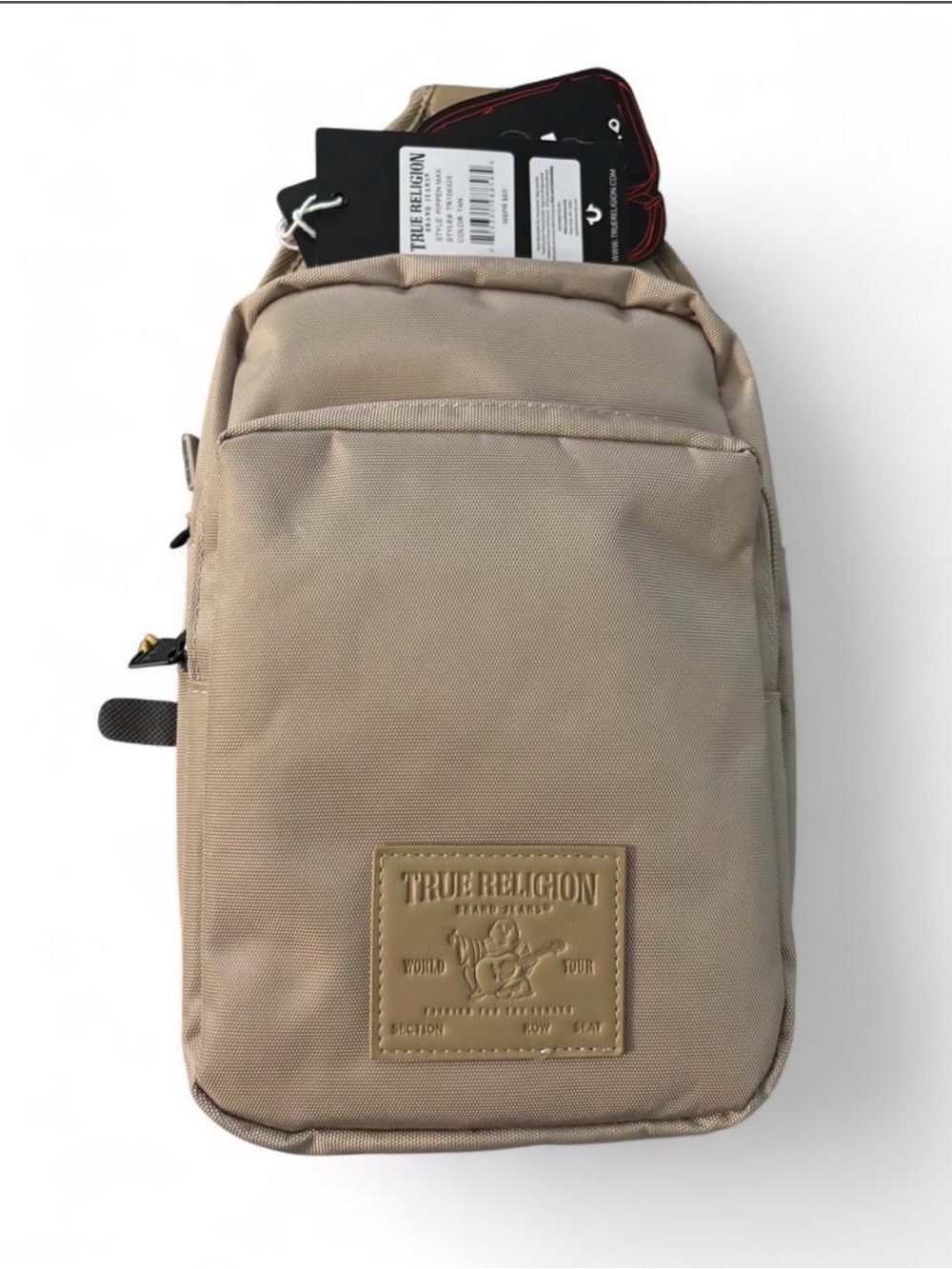 True Religion Tan Crossbody Sling Bag